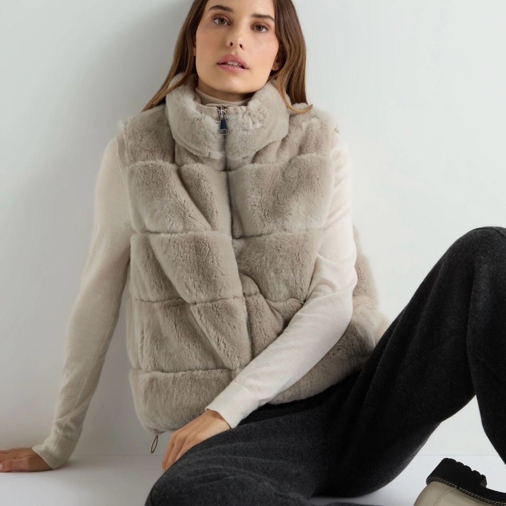 Bailey 44 Soft Beige Faux Fur Vest